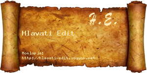 Hlavati Edit névjegykártya